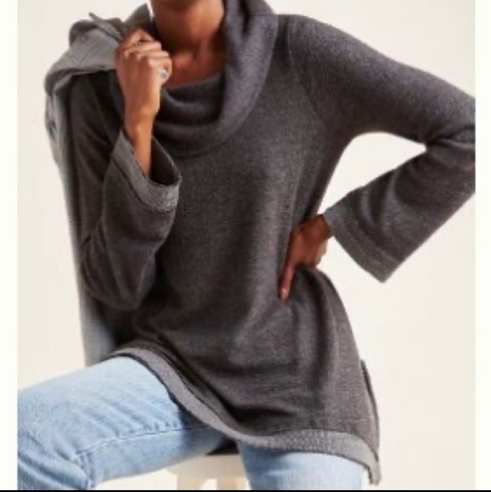 Anthro Maeve Gray Risa Hacci Tunic Sweater XS